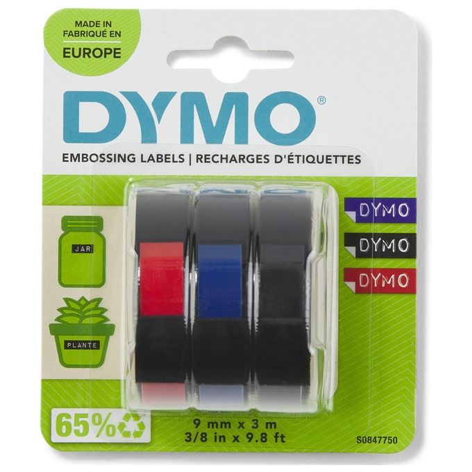 Dymo Cf3 nastri Rilievo 9mmx3m Assortiti