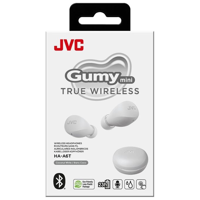 JVC HA-A6T Gumy Mini Auricolari True Wireless Bluetooth 5.1 Autonomia 23h IPX4 colore Bianco