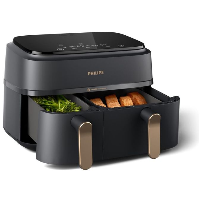 Philips NA352-00 Friggitrice ad aria 9 L 2750 W Doppio Cestello 8 Programmi Display LED colore Antracite