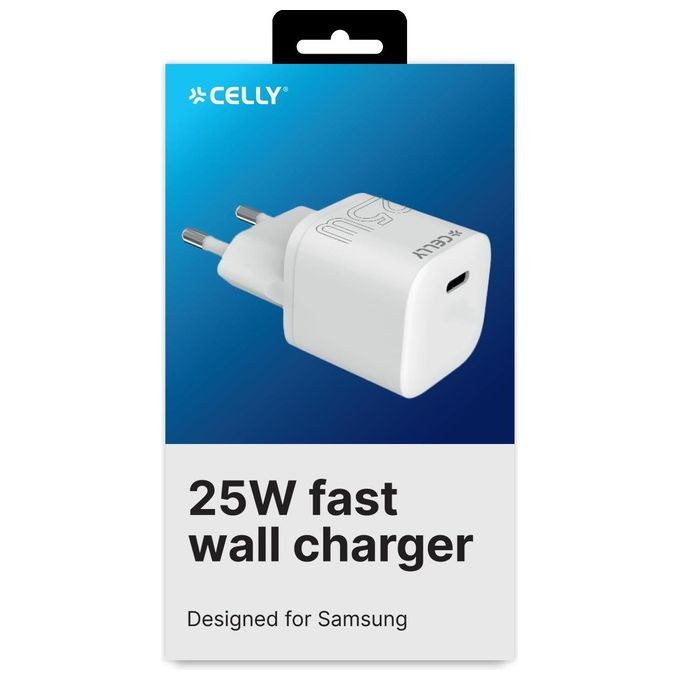 Celly Caricatore UltraCompact TC 1 Usb-C 25W Bianco