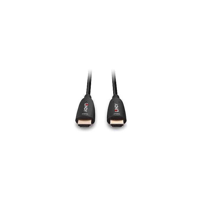 Lindy 38510 Cavo HDMI 8K60 ibrido in fibra ottica 10 m 48 Gbps HDMI 2.1 con eARC VRR ALLM QFT colore Nero