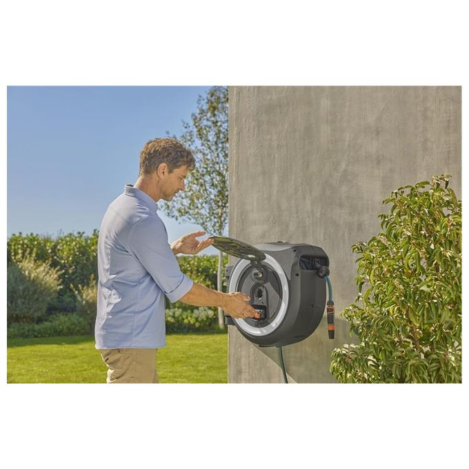 Gardena Avvolgitubo a Parete Batteria Powerroll Xxl 18V 40mt