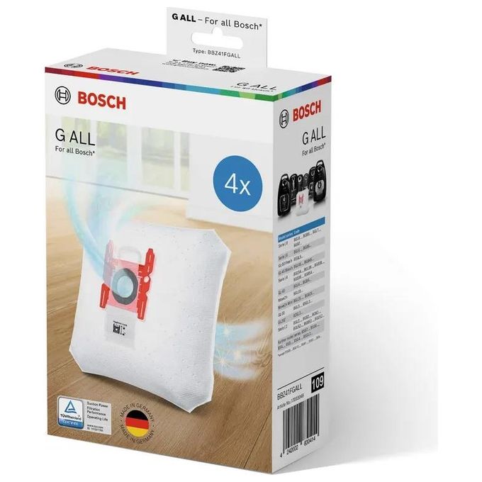 Siemens Sacchetti Aspirapolvere Cilindro Bianco 4pz Compatibili Bosch