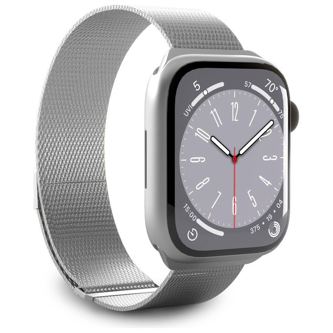 Puro AW44MILANESESIL Cinturino Maglia Milanese per Apple Watch 42 44 45 49 mm acciaio inossidabile chiusura magnetica colore Argento