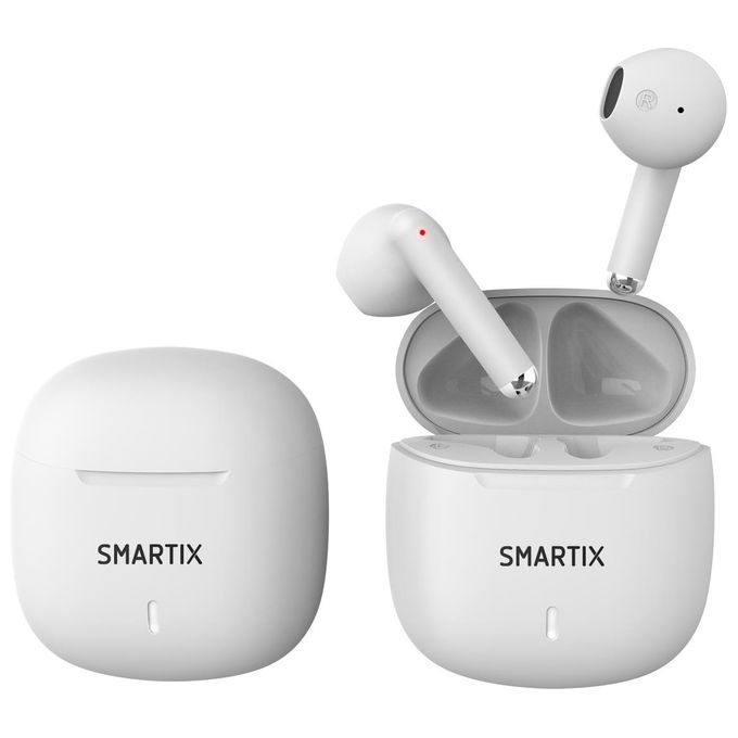 Atlantis Smartix Tws Sm60-fi9-w Bt V5.3 Auricolare Custodia con Funzione di Ricarica Include Battery Bank da 300ma Bianco