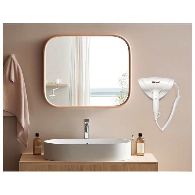Girmi PH03 Asciugacapelli da parete 1800 W 2 velocita' 2 temperature Getto aria fredda colore Bianco