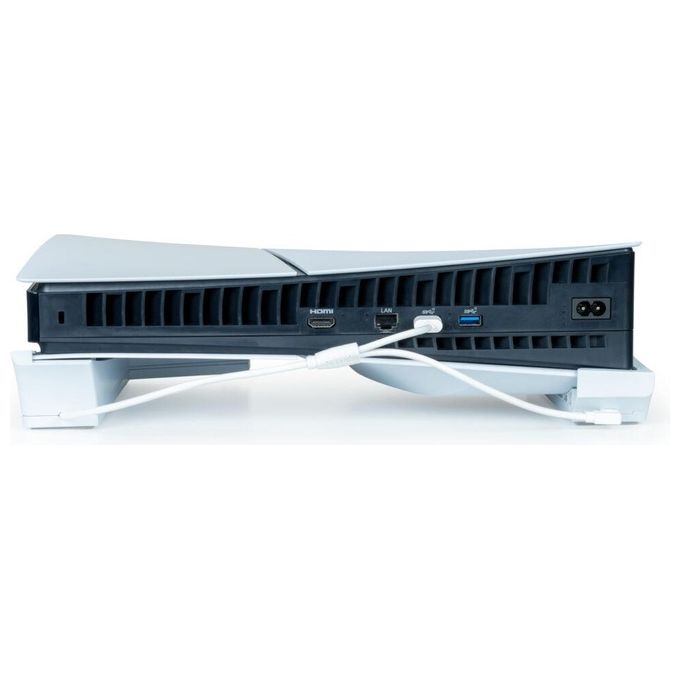 Nacon PS5SHORIZSTAND Base Orizzontale per PS5 Slim con Hub USB 3.0 e Illuminazione RGB colore Bianco
