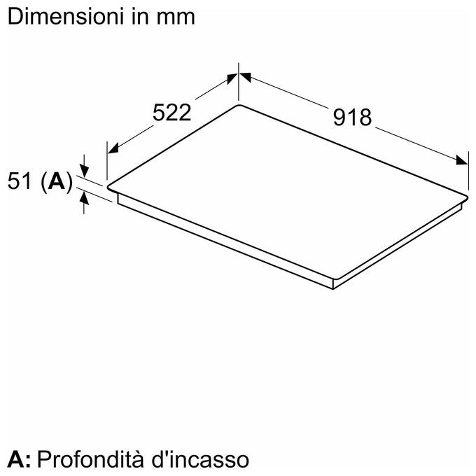 Bosch PIV931HC1E Serie 6 Piano cottura induzione 90 cm 5 zone DirectSelect PowerBoost Wi-Fi Home Connect colore Nero