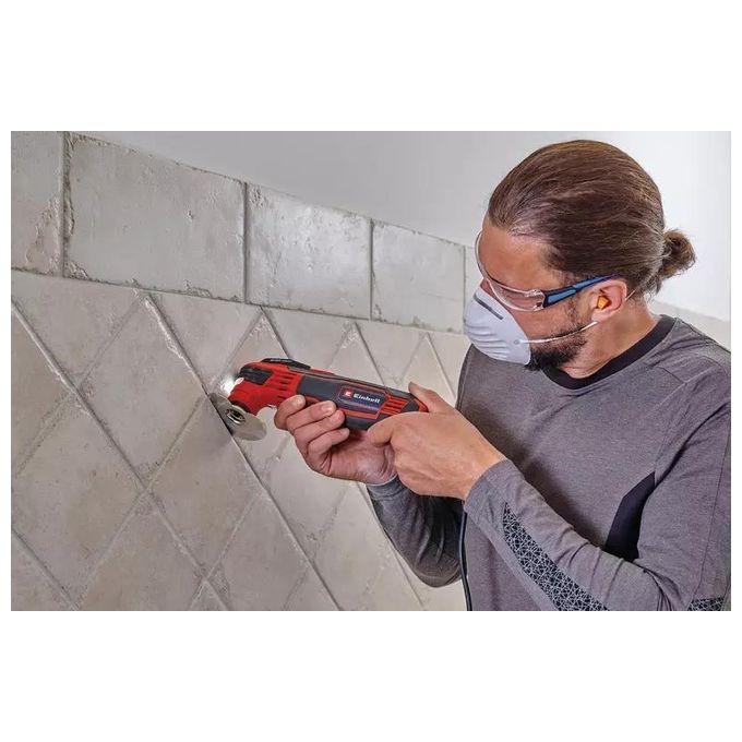 Einhell 4465155 TE-MG 350 EQ Utensile Multifunzione Oscillante 350 W 11000-20000 min^-1 con Accessori colore Nero Rosso
