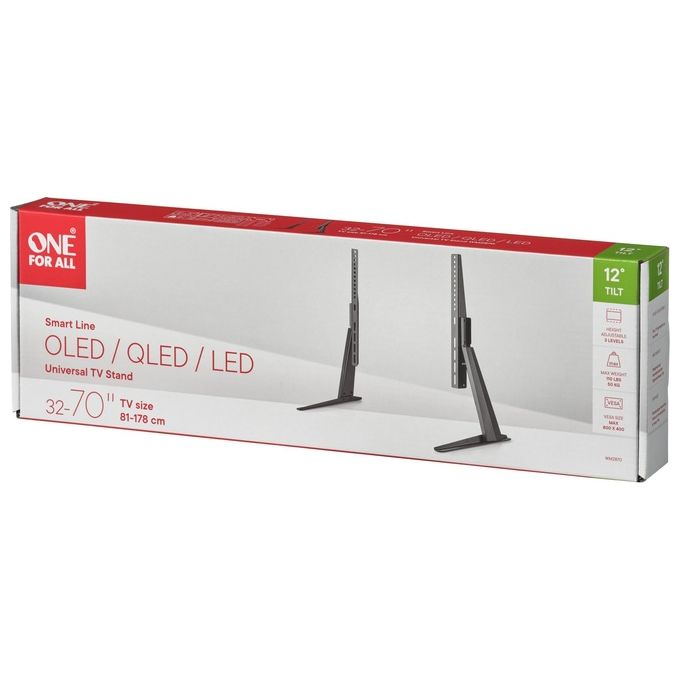 One For All WM2870 Ultra Slim Line Supporto da Tavolo per TV 32'' a 70'' VESA 100x100 a 800x400 mm Inclinazione Regolabile Gestione Cavi colore Nero