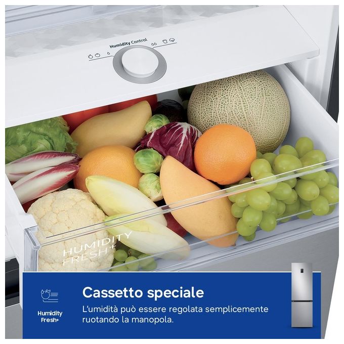 Samsung RB34C675DSA EcoFlex AI Frigorifero Combinato 344 L 185 cm Classe D 35 dB No Frost Wi-Fi Display Touch colore Acciaio Inossidabile