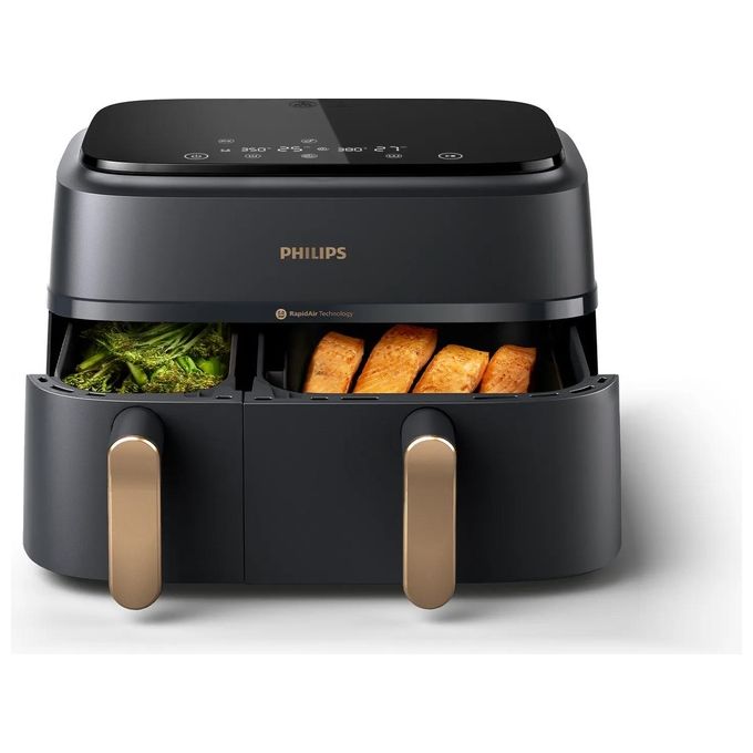 Philips NA352-00 Friggitrice ad aria 9 L 2750 W Doppio Cestello 8 Programmi Display LED colore Antracite