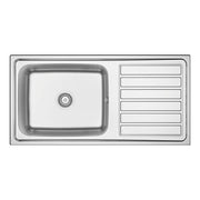 Apell ID1001IRBC Serie Idea Lavello da Incasso 1 Vasca con Gocciolatoio a Destra 100x50 cm Acciaio Inox Spazzolato colore Acciaio Inox