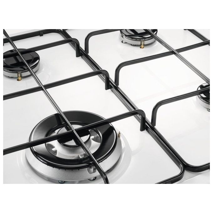 Electrolux EGS 6414 W Piano Cottura a Gas 4 Fuochi Bruciatore Tripla Corona Comandi Laterali 60 cm Bianco