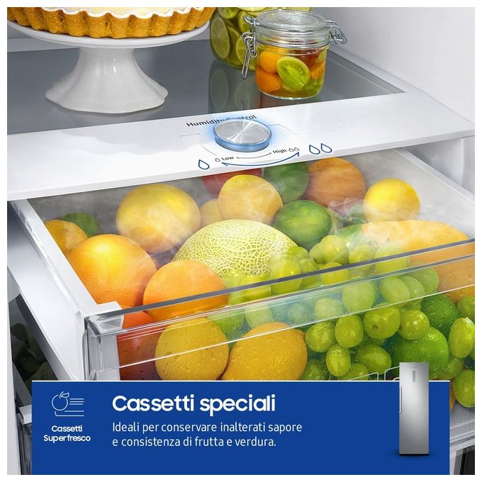 Samsung RR39C7BC5S9 Twin AI Frigorifero Monoporta 387 L 186 cm Classe E 39 dB Total No Frost Wi-Fi colore Inox