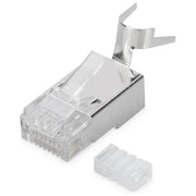 Digitus connettore plug 8 poli schermato cat.6a rj45 con inseritore per cavo rete flessibile