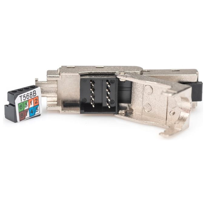 Digitus Spina Rj45 Schermata 6a per Installazione Senza Attrezzi Pieghevole