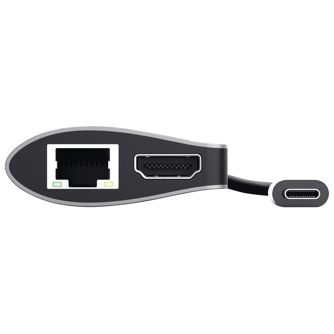 Trust 23775 Dalyx Hub USB-C 7 in 1 HDMI 4K RJ-45 Ethernet USB 3.2 Gen 1 100W Power Delivery colore Alluminio