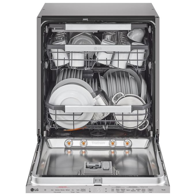 LG DB475TXS Serie 4 Lavastoviglie da Incasso a Scomparsa Totale 14 coperti Classe A QuadWash TrueSteam Wi-Fi (55x60x82 cm) colore Acciaio Inox