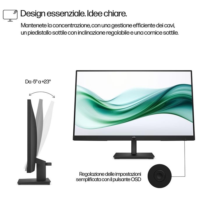 HP 9U5C1AA#ABB Serie 3 Pro Monitor 23'' FHD 1920x1080 Pixel 100 Hz 5 ms Nero