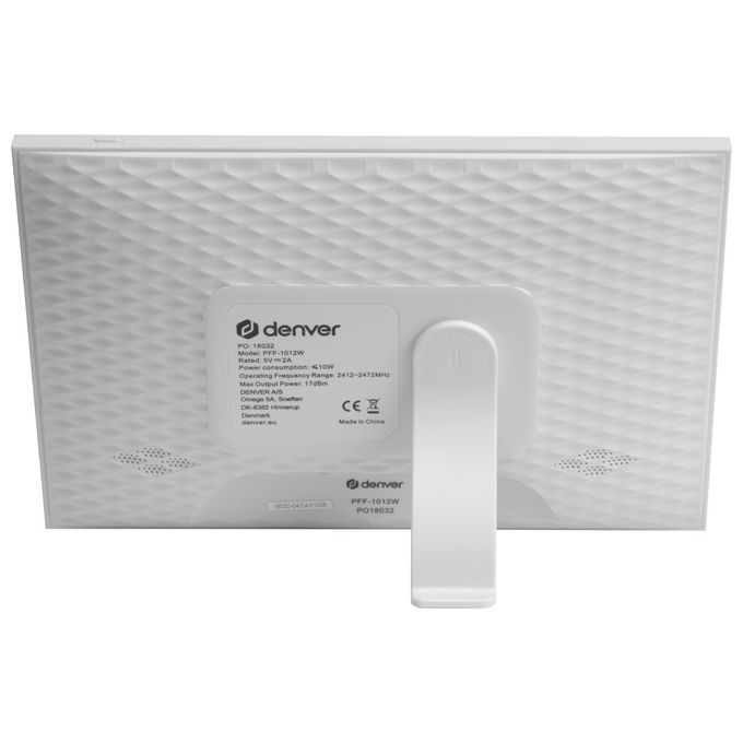 Denver 119101040480 Frameo PFF-1012W Cornice digitale Wi-Fi 10.1'' IPS HD Touch 16 GB memoria interna microSD supportata colore Bianco