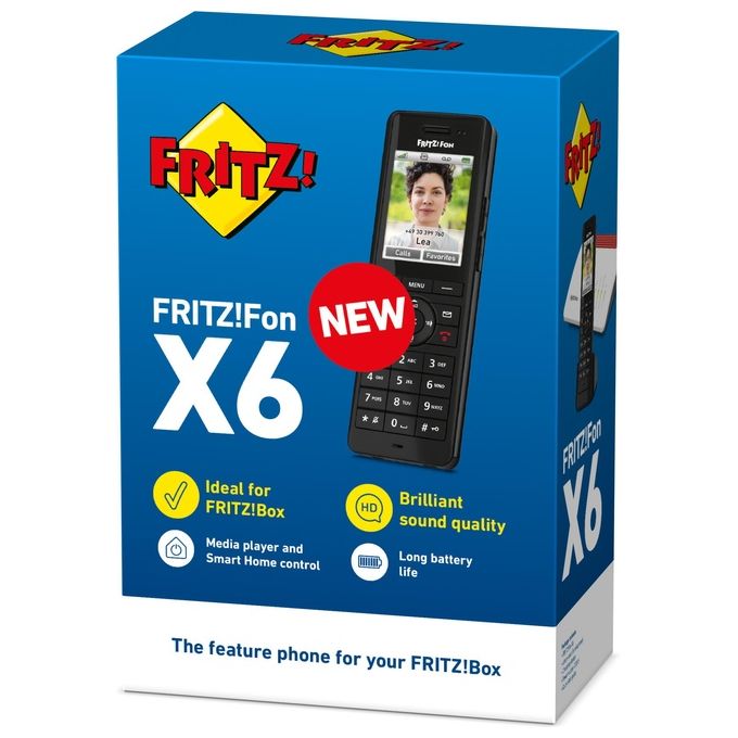 FRITZ! FRITZ!FON X6 INT Telefono Cordless DECT Vivavoce HD Segreteria Rubrica 100 voci colore Nero