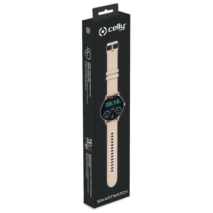 Celly TRAINERROUND2PK TrainerRound2 Smartwatch Touchscreen 1.28'' AMOLED Bluetooth 5.1 Chiamate SpO2 5 ATM colore Rosa