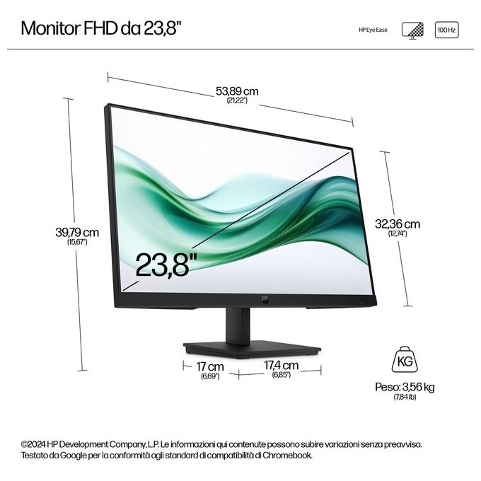HP 9U5C1AA#ABB Serie 3 Pro Monitor 23'' FHD 1920x1080 Pixel 100 Hz 5 ms Nero