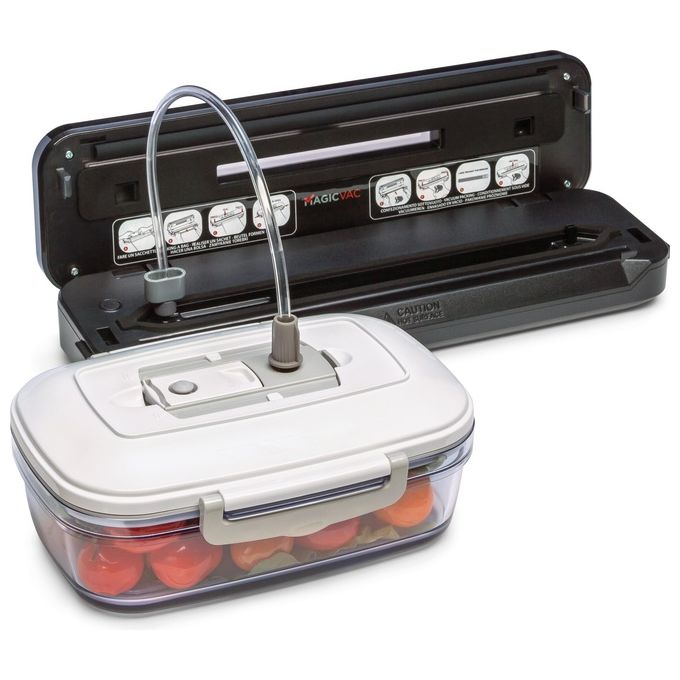 Magic Vac VK02PK1 Compact Macchina per Sottovuoto 110W 9 l-min Barra Saldante 30 cm Funzione Canister colore Nero