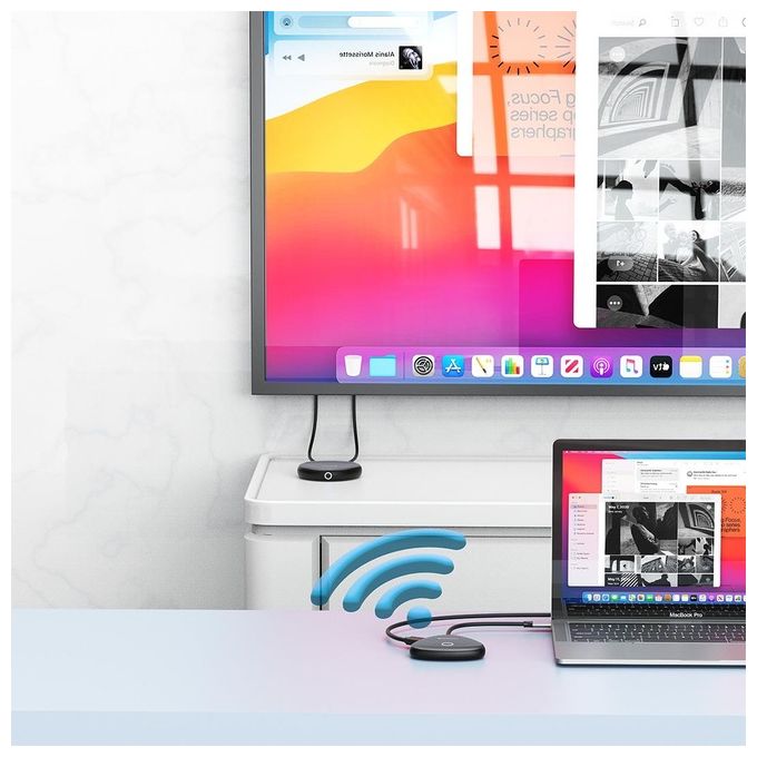 Verbatim 32147 Share My Screen Adattatore Wireless USB-C HDMI 4K 30 Hz con Porta USB-A Aggiuntiva colore Nero Grigio