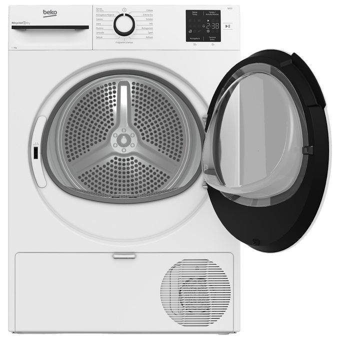 Beko BMT93EW NX Asciugatrice Pompa di Calore 9 Kg Classe D 15 Programmi 64 dB (84.6x59.8x60.7 cm) colore Bianco