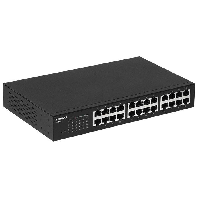 Edimax W128188293 GS-1024 Switch Non Gestito 24 Porte RJ-45 10-100-1000 Mbps Fanless Alimentazione Interna colore Nero