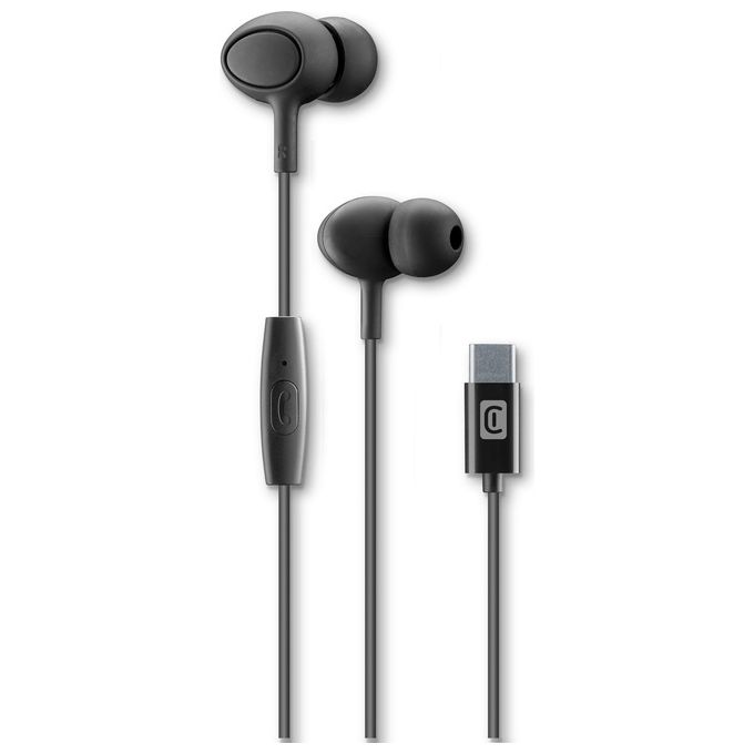 Cellular Line Auricolari con Microfono e Filo Nero