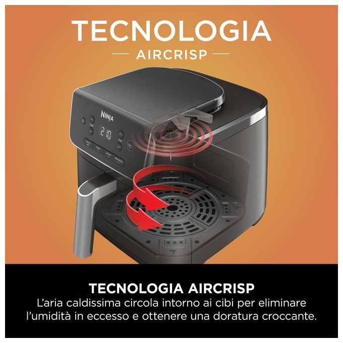 Ninja AF140EU Friggitrice ad aria 4,7 L 1750 W 4 programmi display LCD colore Nero
