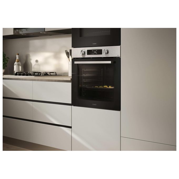 CANDY CA6 N5B3EYTX Bake 800 Forno da incasso elettrico multifunzione 78 L Classe A++ con cottura a vapore Wi-Fi (59.5x59.5x56.8 cm) colore Nero Acciaio Inox