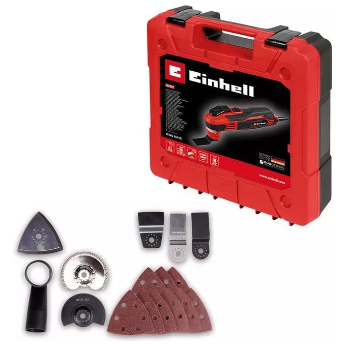 Einhell 4465155 TE-MG 350 EQ Utensile Multifunzione Oscillante 350 W 11000-20000 min^-1 con Accessori colore Nero Rosso