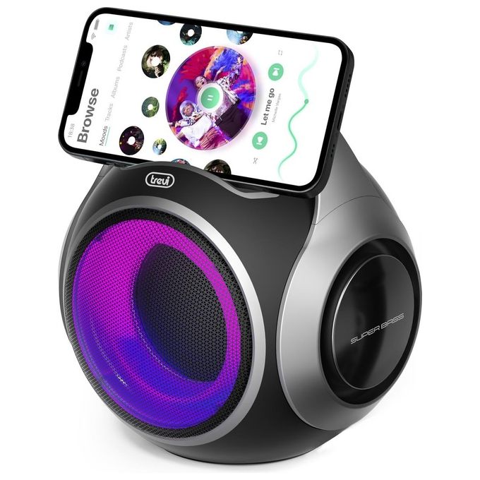 Trevi 0XR8A20200 XR 8A 202 Altoparlante da festa 20 W Bluetooth 5.3 TWS Impermeabile IPX5 USB Type-C MicroSD colore Nero