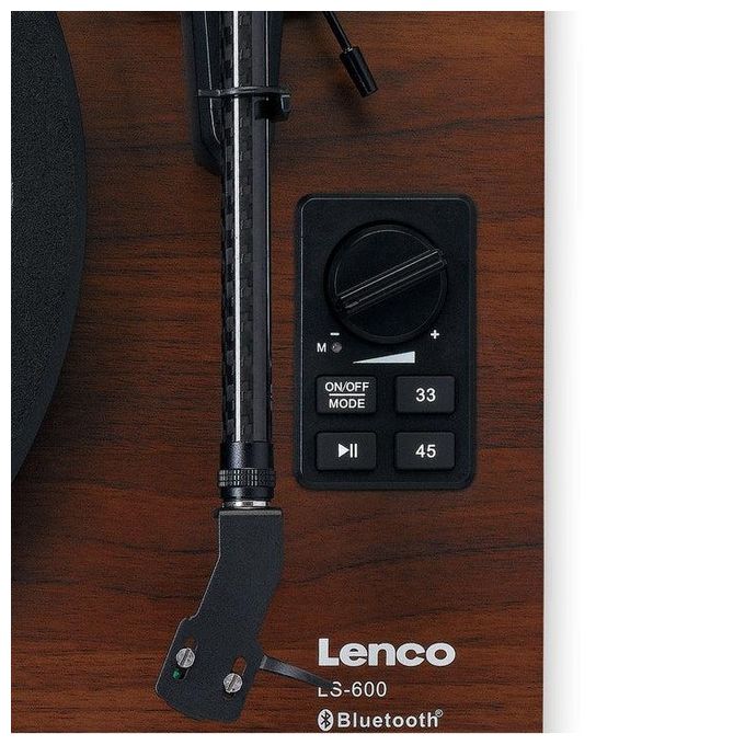 Lenco LS-600WA Giradischi a cinghia Bluetooth 5.0 amplificato 2x30W con altoparlanti colore Noce