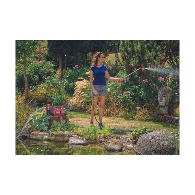 Einhell 4180430 AQUINNA 18-30 F LED Pompa da Giardino a Batteria 28 bar 3000 l-h 18 V colore Nero Rosso