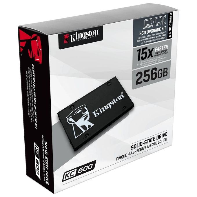 Kingston KC600 SSD, SKC600-256 Gb 2.5'' SATA Rev 3.0, 3D TLC, Crittografia XTS AES a 256-bit