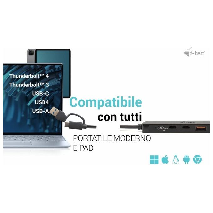 I-Tec Metal Usb-C Hub 2x Uusb 3.0 + 2x Usb-C