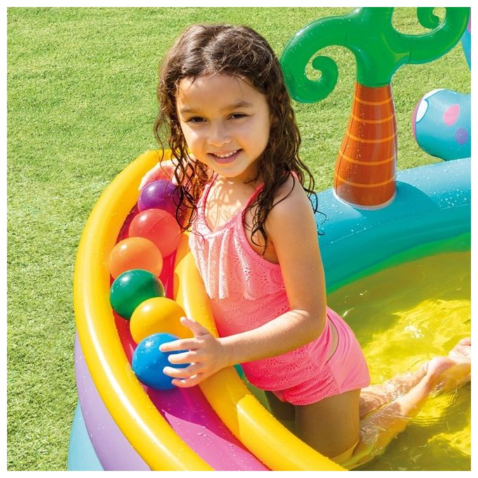 Intex 57135 Playcenter Dinosauri 333x229x112cm Giallo-Azzurro-Fucsia