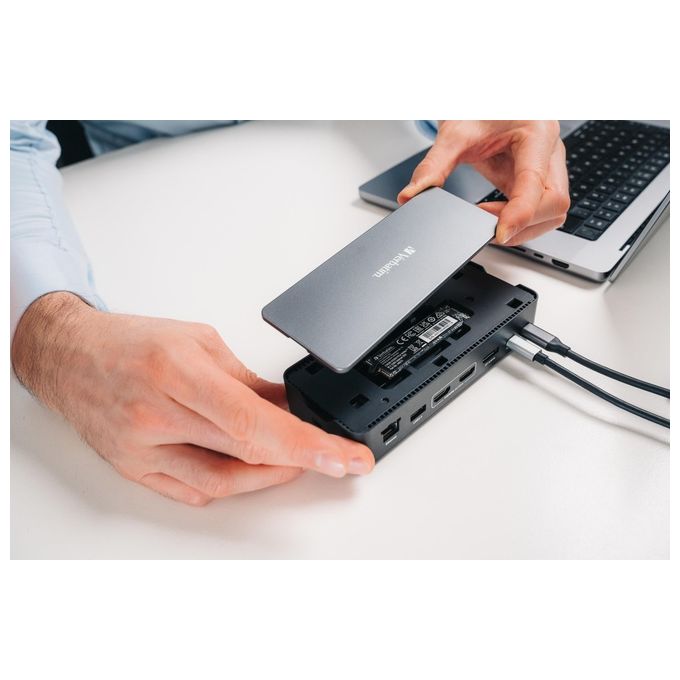 Verbatim CDS-15SSD USB-C Pro Docking Station 15 Porte SSD 256 GB 8K Ultra HD Power Delivery 100W colore Nero Grigio