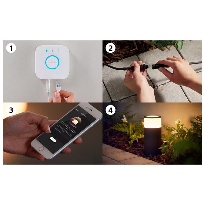 Philips Lighting Hue White And Color Calla Palo da Esterno Estensione Integrata 8W Nero