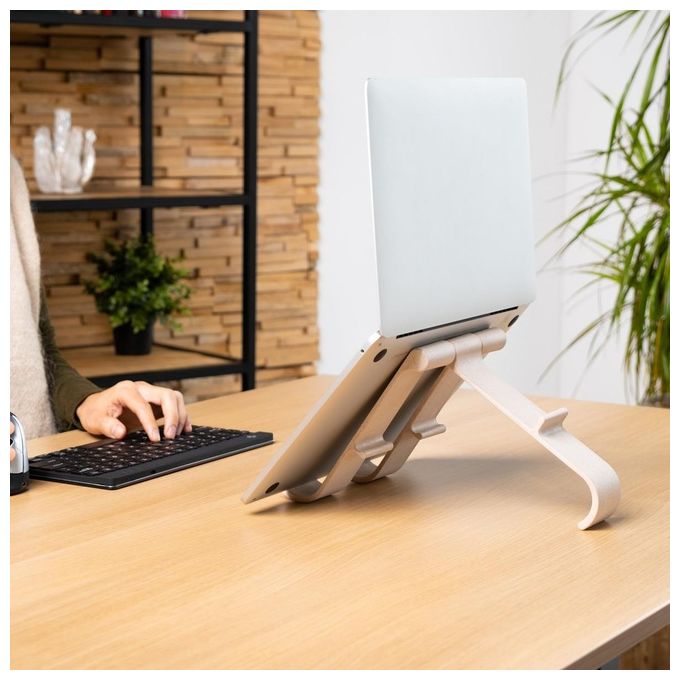 R Go Tools RGOTPW Treepod Supporto per Laptop e Tablet 10-22'' Regolabile in Altezza Materiale Bio-Based colore Naturale