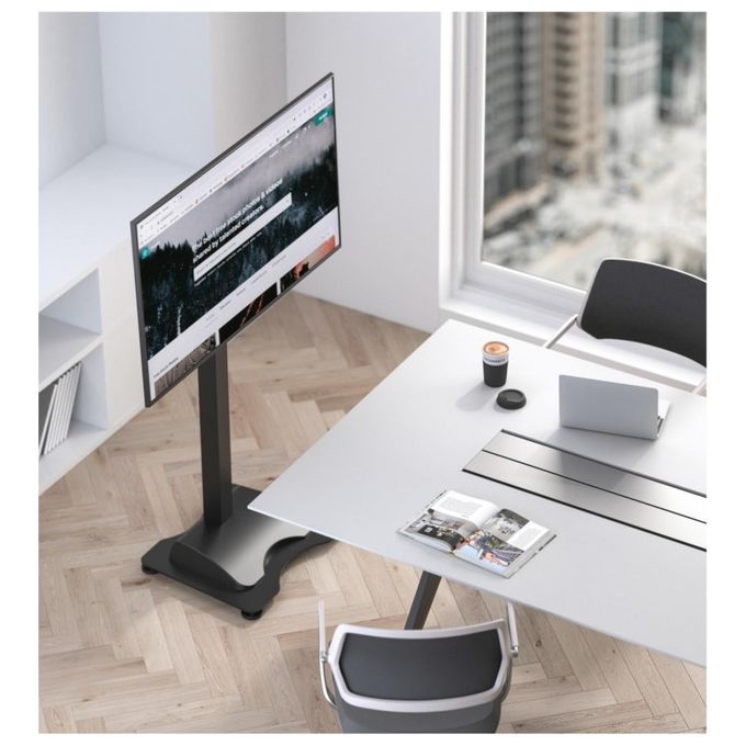 Equip 650610 Supporto da tavolo motorizzato per TV 32''-65'' regolazione elettrica in altezza 718-1068 mm colore Nero