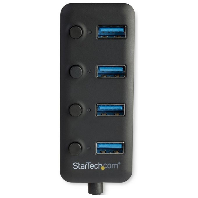 Startech Hub Usb 3.0 a 4 Porte 4x Usb-A con Swith On-Off Individuale