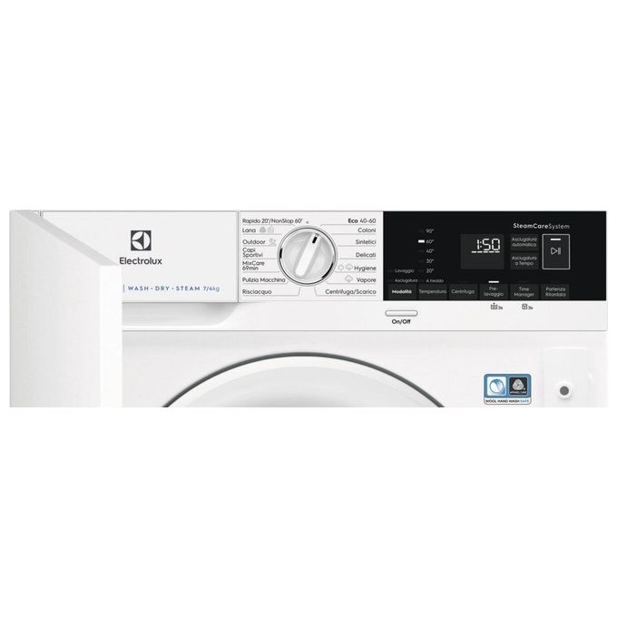 Electrolux EW7W674BI Serie 700 Lavasciuga Incasso 7-4 Kg 1551 rpm Classe D DualCare SensiCare Vapore (82x60x54 cm) colore Bianco
