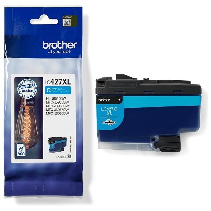 Brother LC427XLC Cartuccia Inkjet Originale Alta Capacita' 5000 Pagine per MFCJ5955DW MFCJ6955DW HLJ6010DW colore Ciano