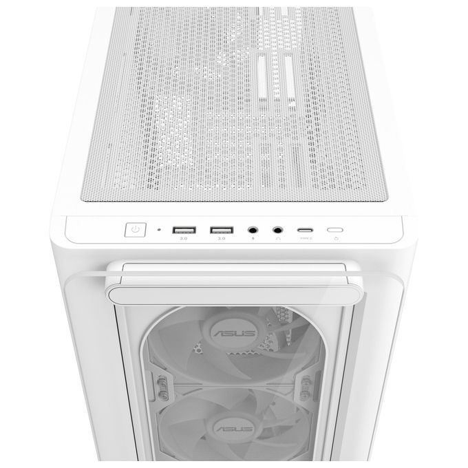 ASUS 90DC00K3-B19010 A23 PLUS TG Case per PC Micro Tower con Pannello in Vetro Temperato e Illuminazione ARGB colore Bianco